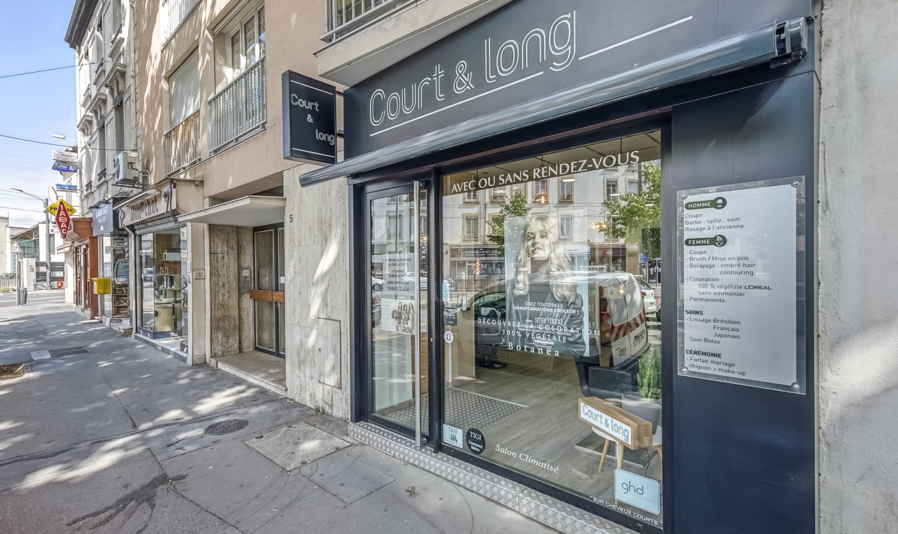 Façade du salon Court & Long à Lyon